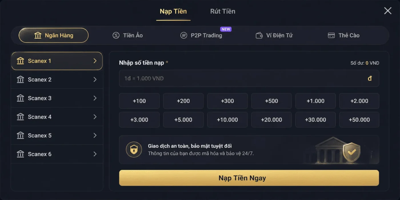 hướng dẫn nạp tiền và rút tiền từ tài khoản KWIN